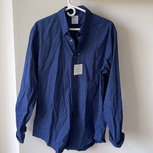 Brooks brothers , dark blue , button down shirt. L